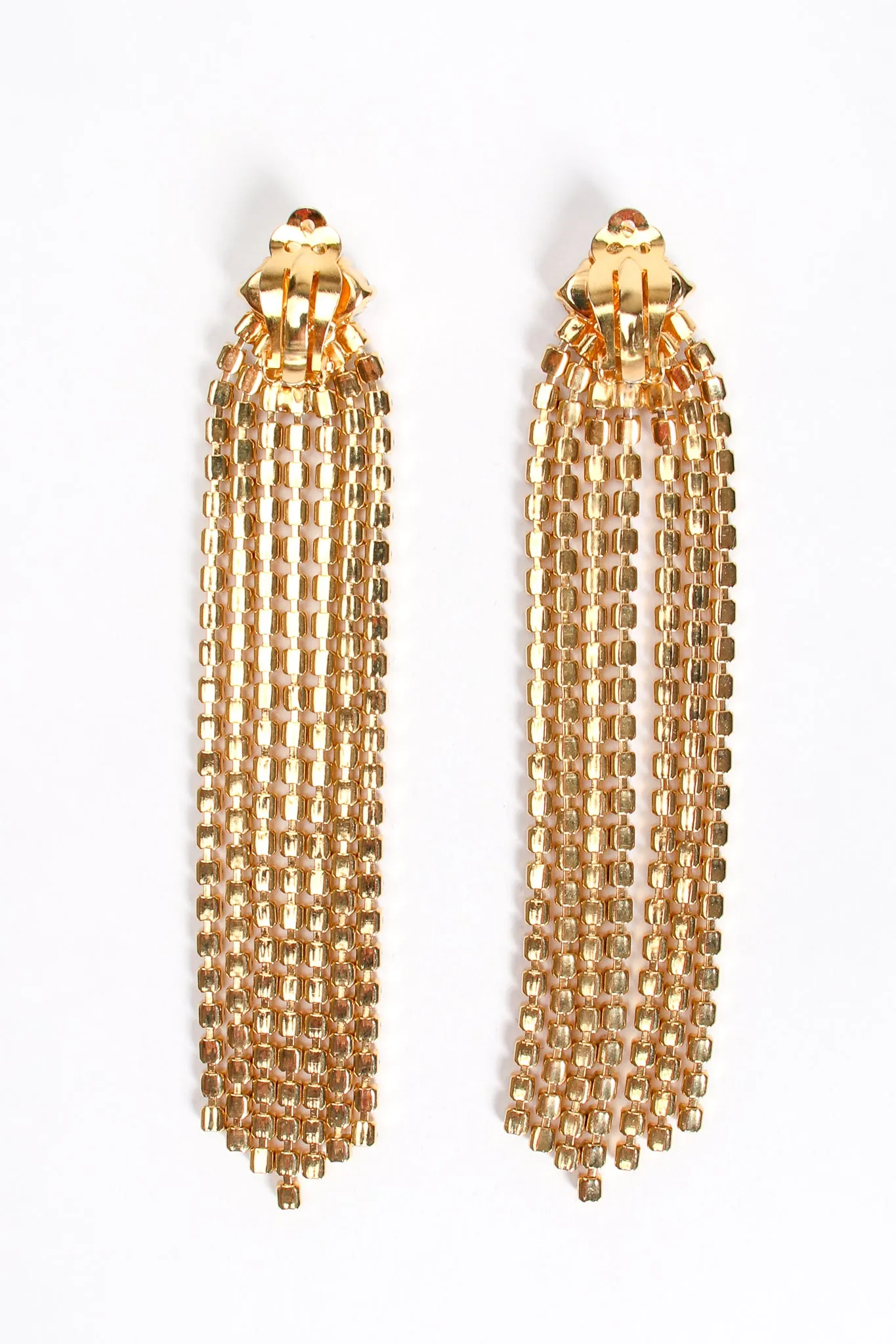 Rhinestone Fringe Cluster Earrings