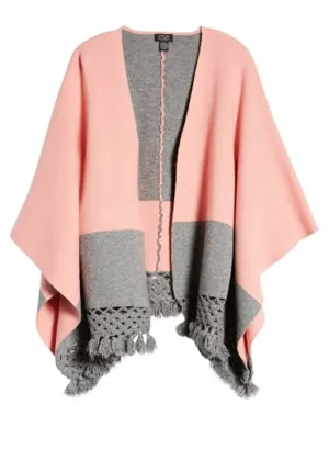 Roffe Color Block Fringe Kimono