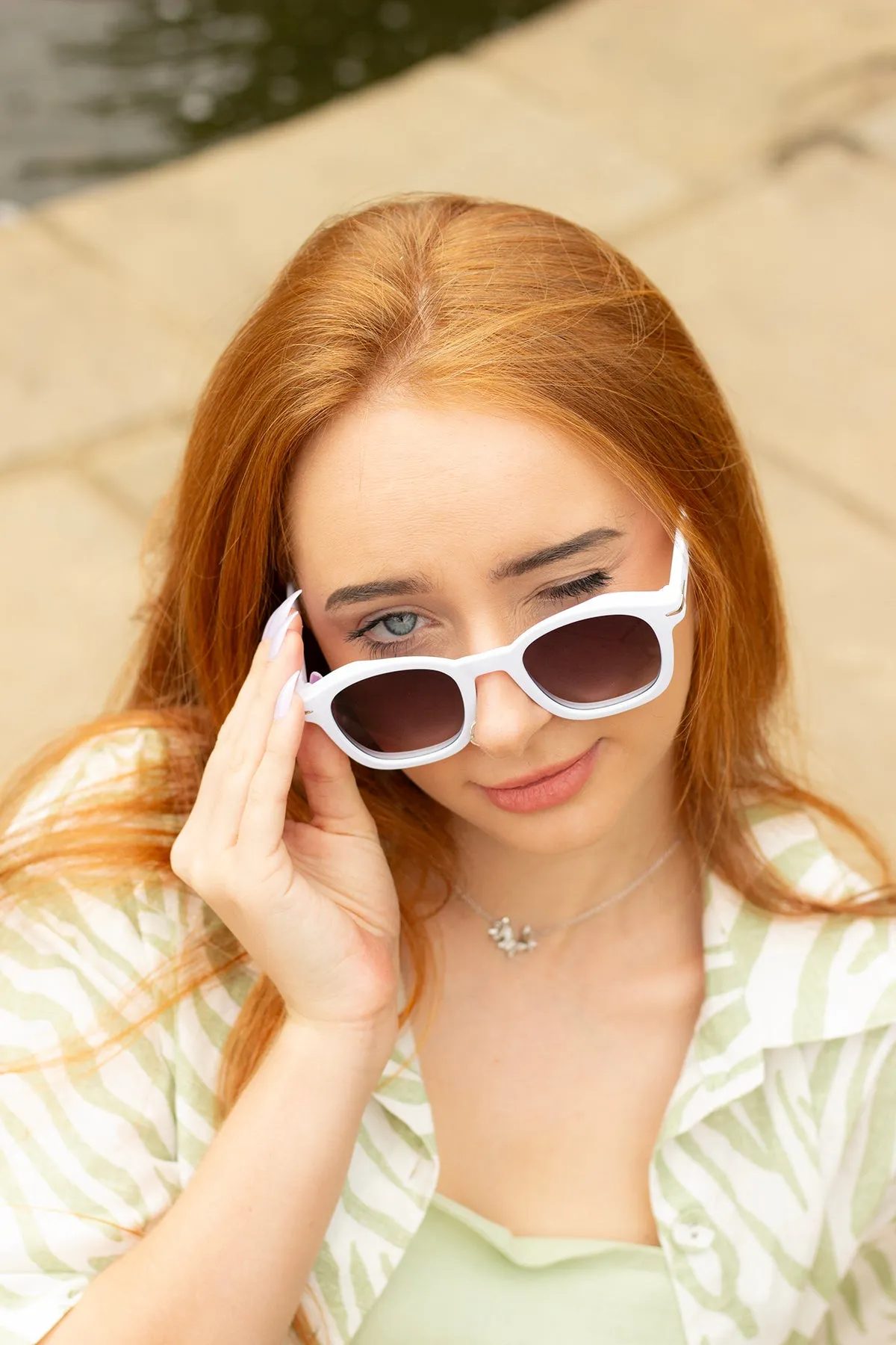 Rounded Square Retro Pin Style Sunglasses