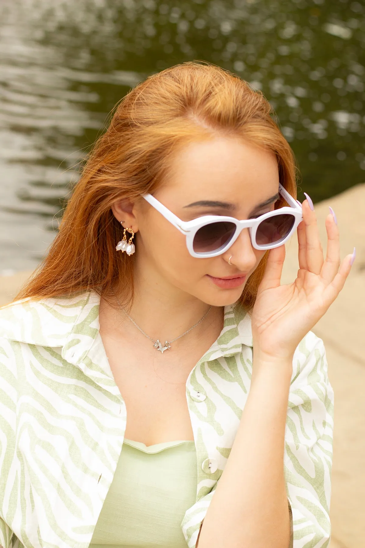 Rounded Square Retro Pin Style Sunglasses