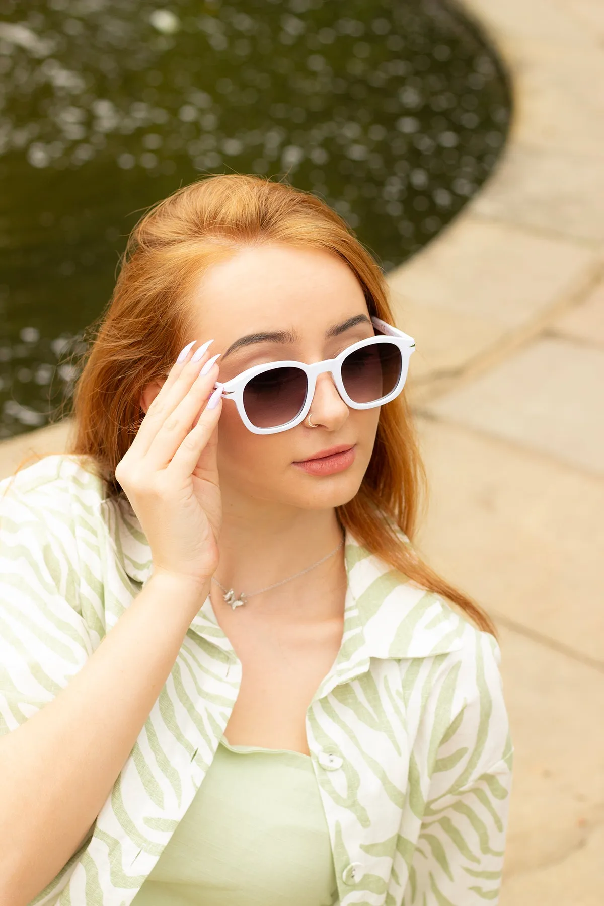 Rounded Square Retro Pin Style Sunglasses