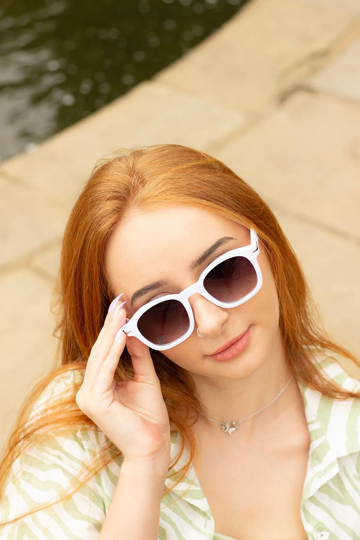 Rounded Square Retro Pin Style Sunglasses