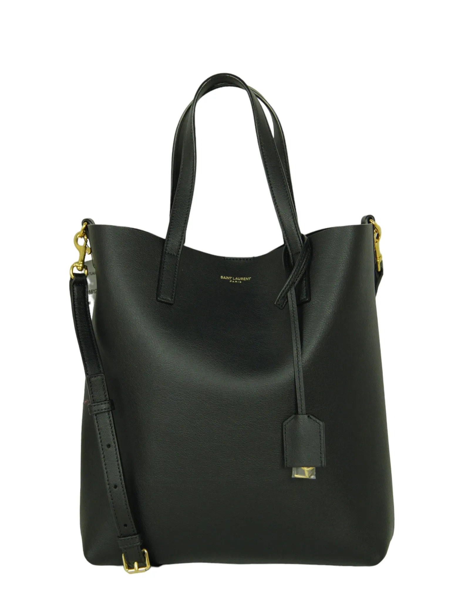 Saint Laurent Black Calfskin Toy Shopping Tote