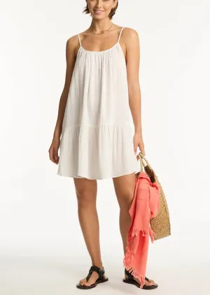 Sea Level Sunset Short Sundress White