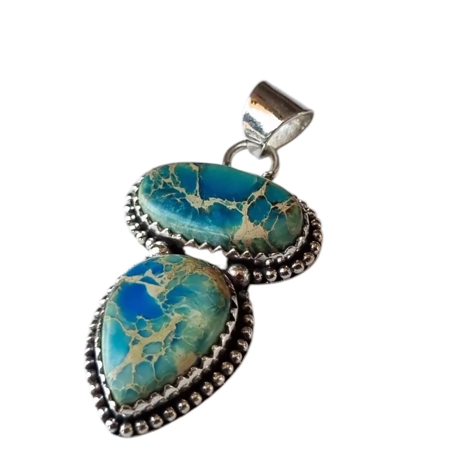 Sea Sediment Jasper Solid 925 Sterling Silver Pendant