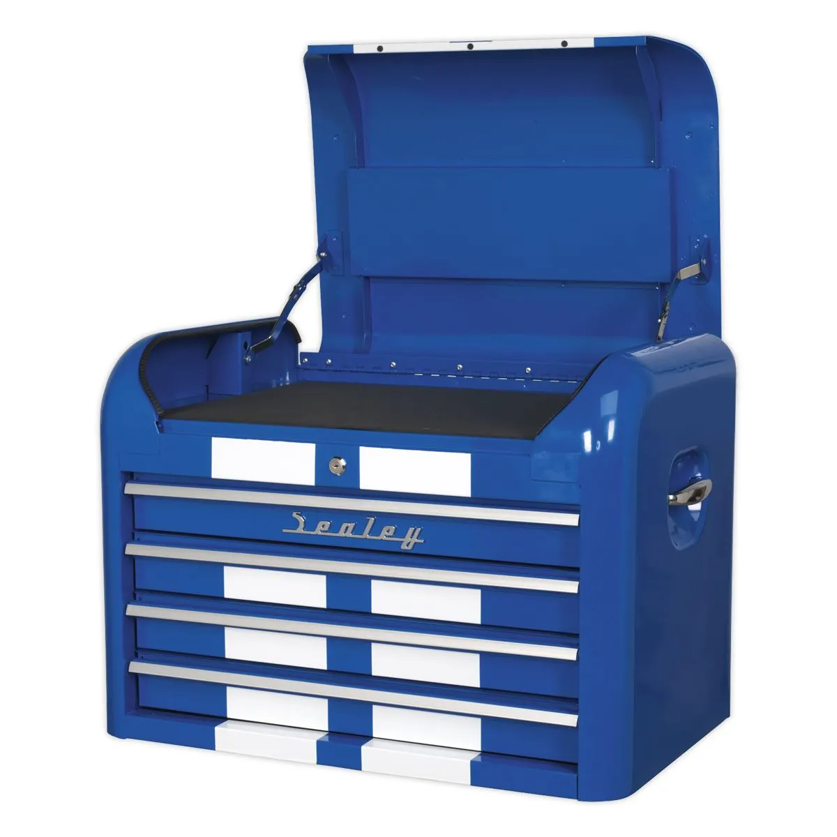 Sealey Premier Topchest 4 Drawer Retro Style - Blue with White Stripes