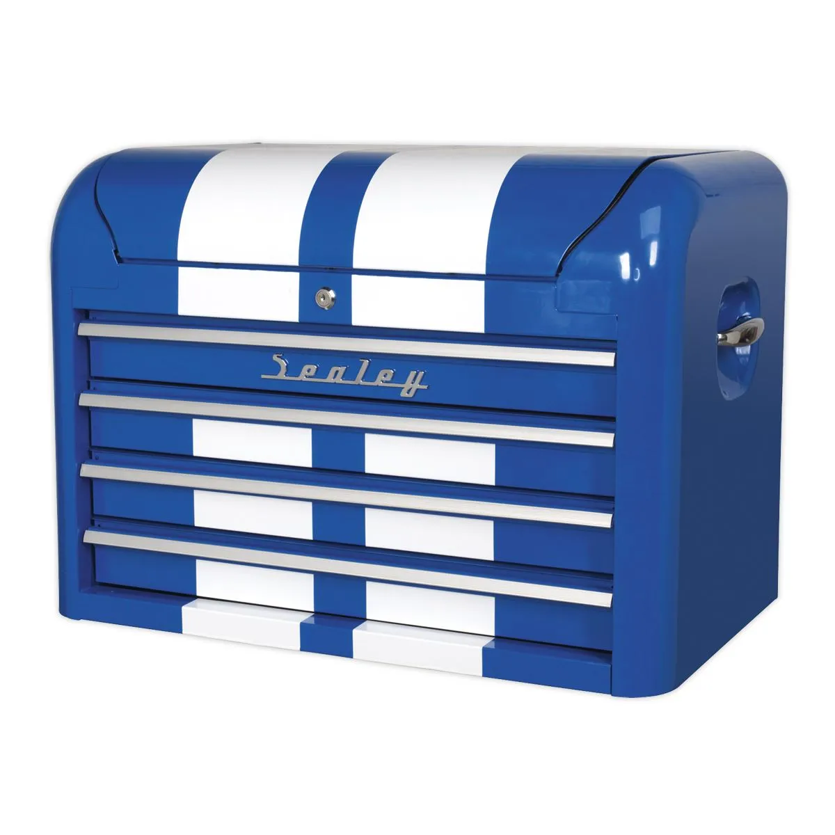 Sealey Premier Topchest 4 Drawer Retro Style - Blue with White Stripes