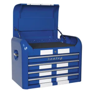 Sealey Premier Topchest 4 Drawer Retro Style - Blue with White Stripes