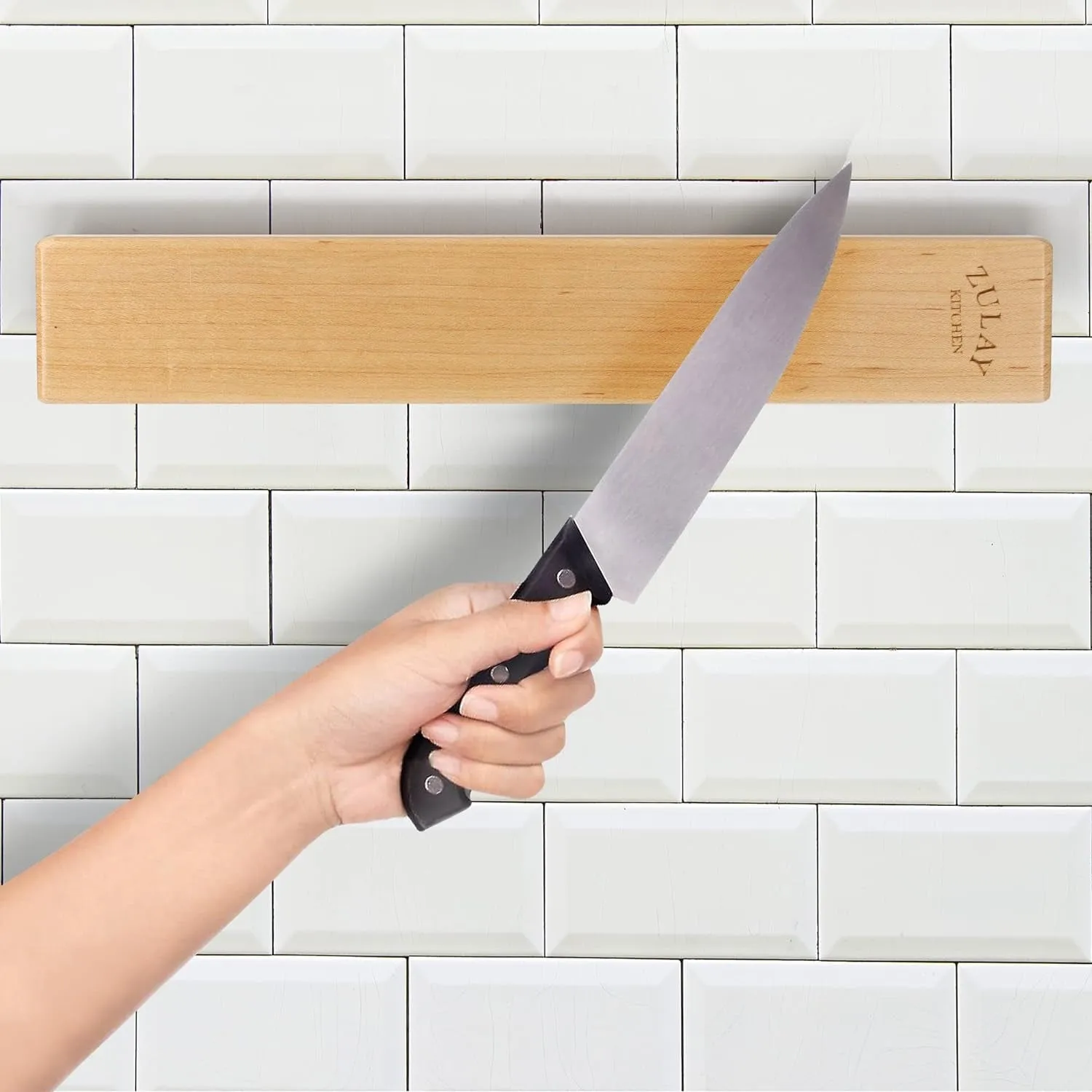 Seamless Maple Wood Magnetic Knife Holder
