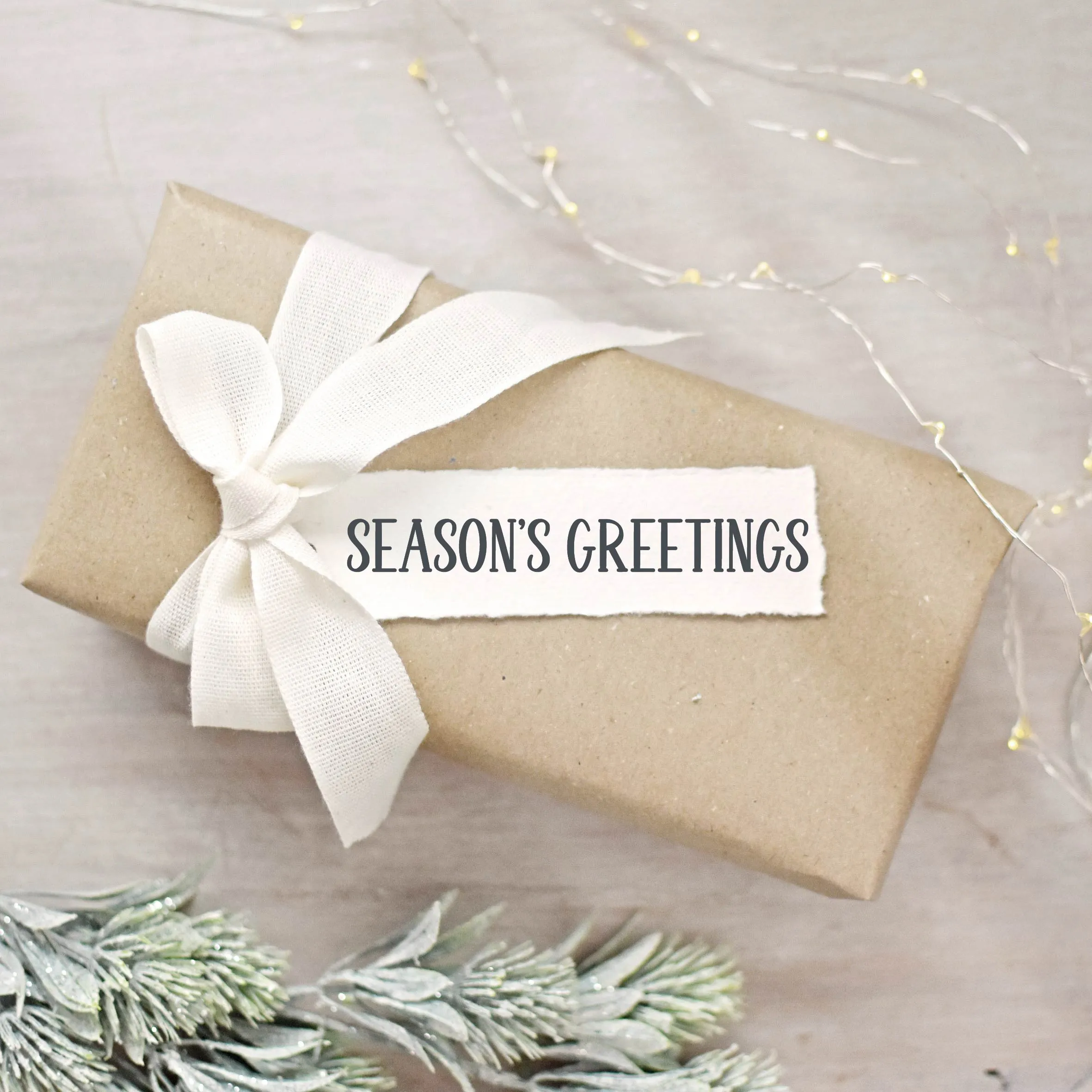 Season's Greetings Simple Rubber Stamp