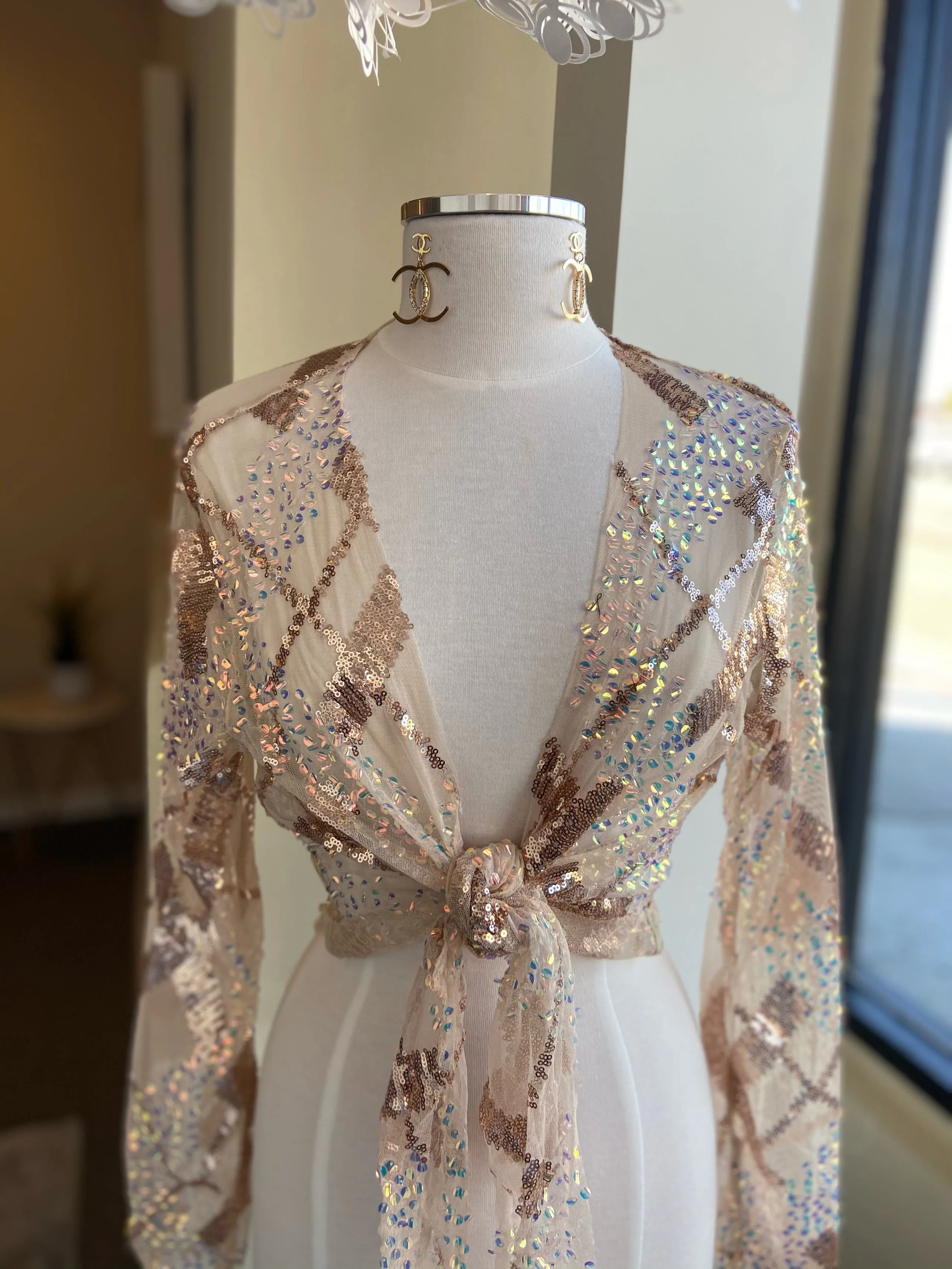 Sequin Tye Top