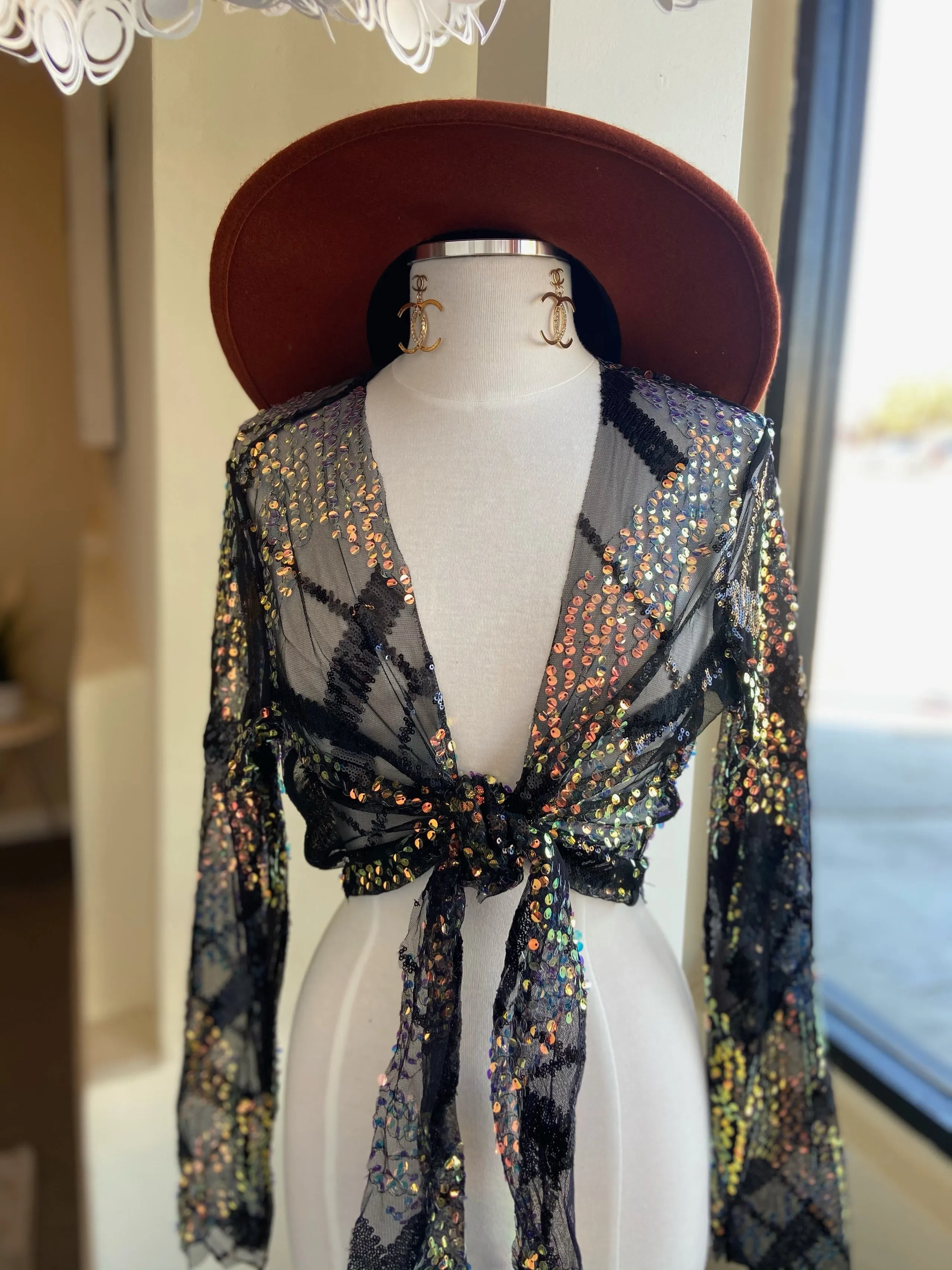 Sequin Tye Top