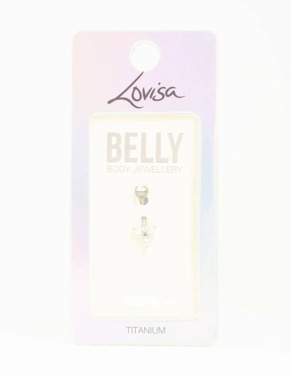 Silver Plated Titanium Cubic Zirconia Belly Bar
