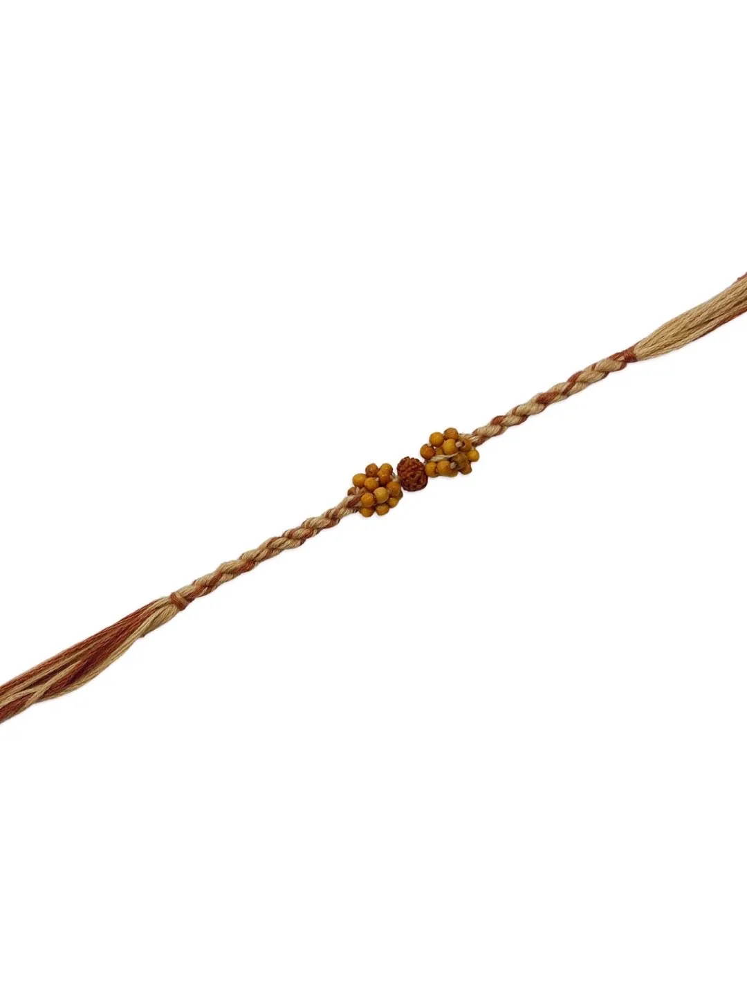 Simple Rudraksha Rakhi With Beads Brown Thread Rakhi For Raksha Bandhan