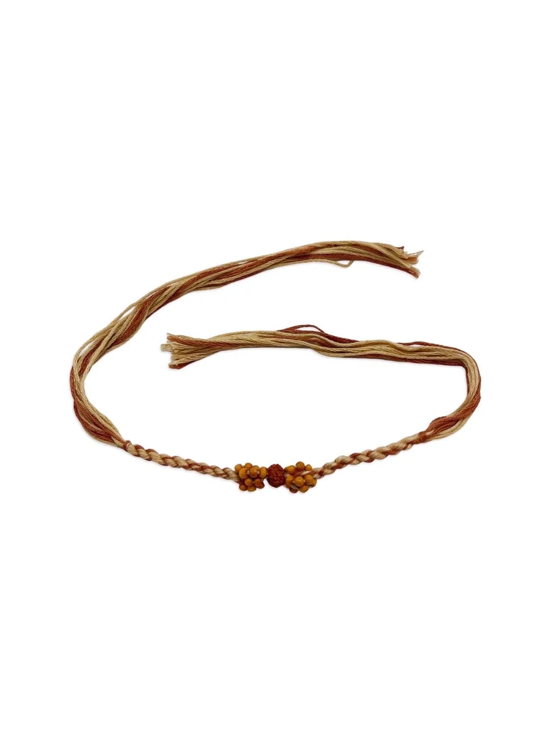 Simple Rudraksha Rakhi With Beads Brown Thread Rakhi For Raksha Bandhan