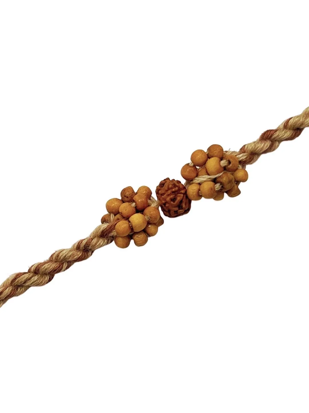Simple Rudraksha Rakhi With Beads Brown Thread Rakhi For Raksha Bandhan