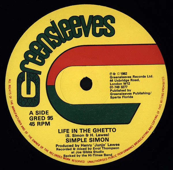 Simple Simon - Life in the Ghetto (12inch)