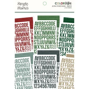 Simple Stories  Color Vibe Alpha Sticker Book - Winter