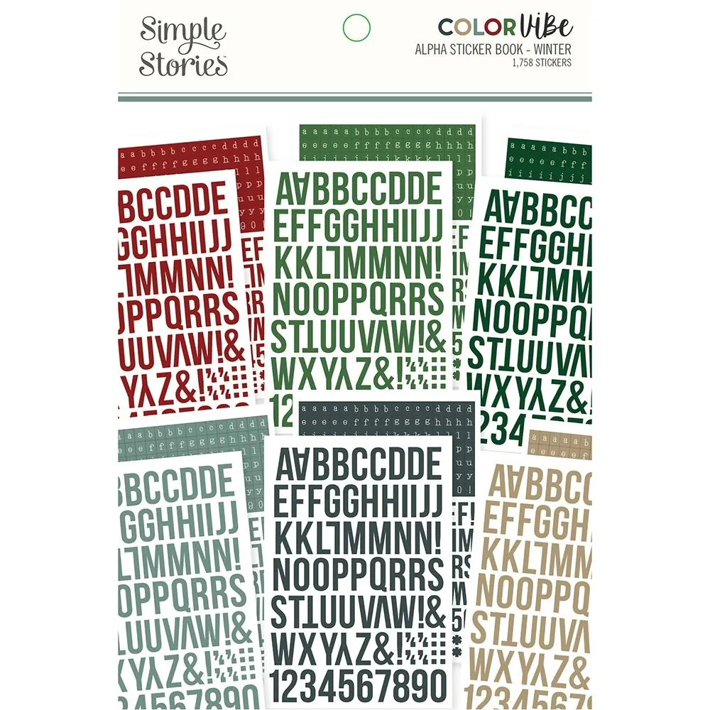 Simple Stories  Color Vibe Alpha Sticker Book - Winter