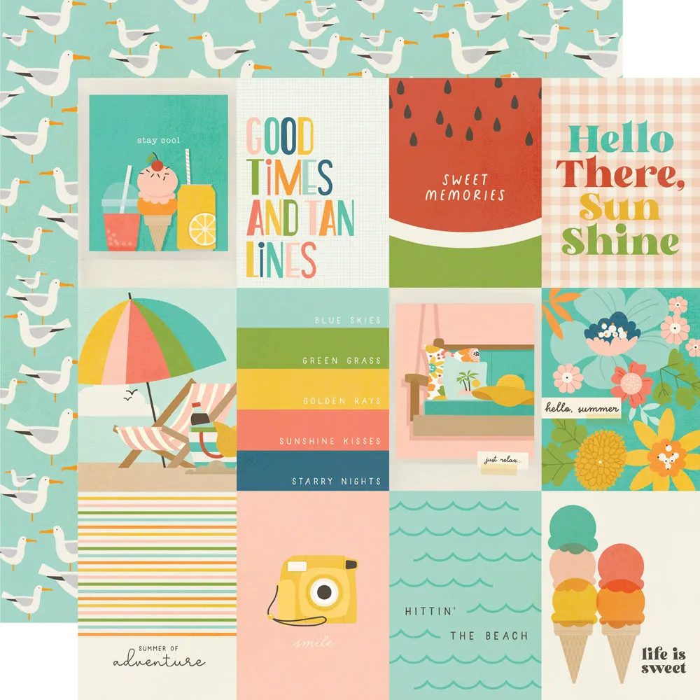 Simple Stories - Summer Snapshots - 12x12 Single Sheet - 3x4 Elements