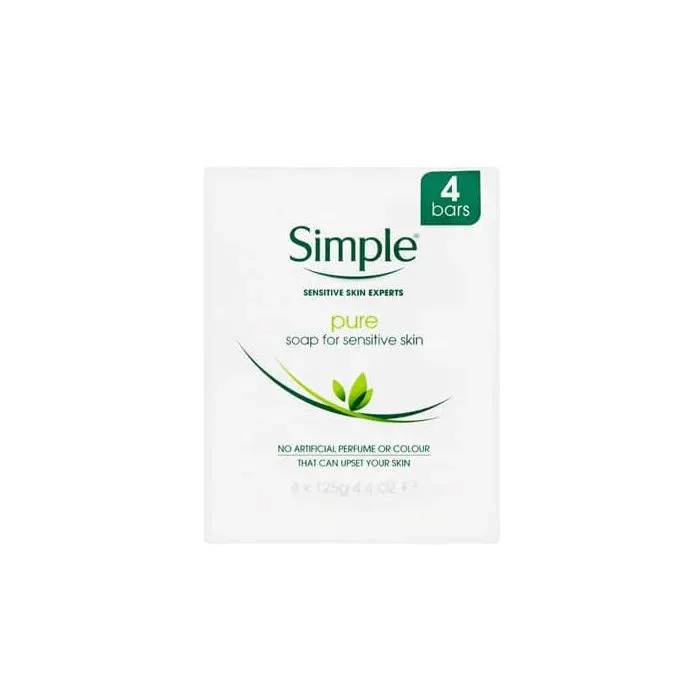 Simple Vegan Friendly Soap 4 Pack for Sensitive Skin