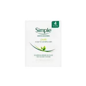 Simple Vegan Friendly Soap 4 Pack for Sensitive Skin