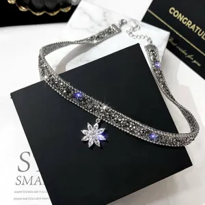 Sparkle Flower Choker Necklace