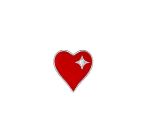 Sparkle Heart Lapel Pin For Frontline Heroes <br> SRLP-00930WHT