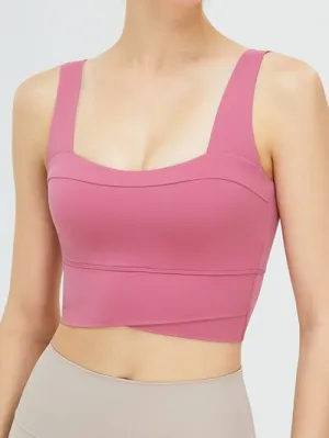 Square Neck Wide Strap Active Bra