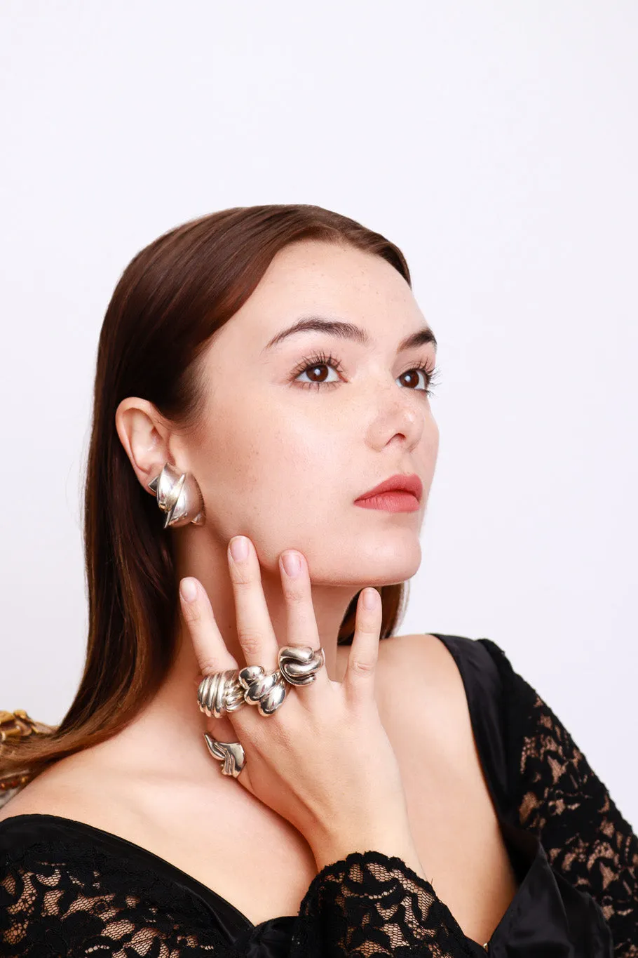 Sterling Silver Twisted Dome Ring