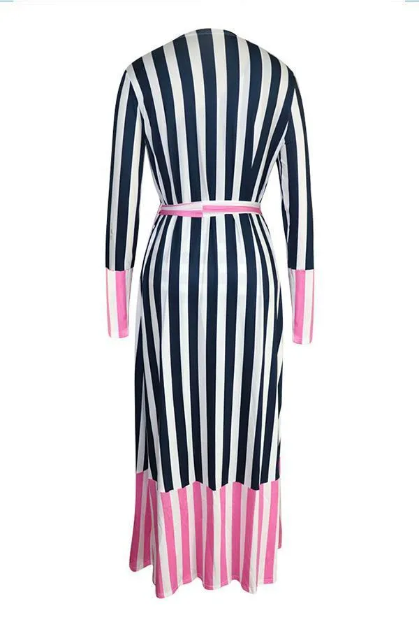 Stripe Color Block One-piece Swimwears