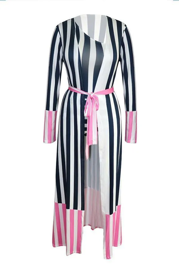 Stripe Color Block One-piece Swimwears