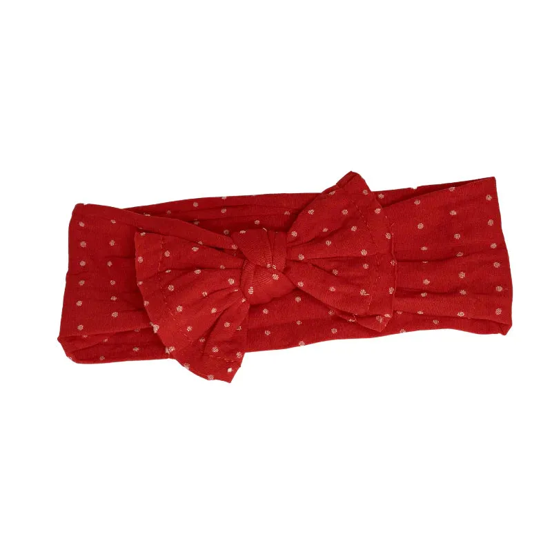 Sugar   Maple Baby Classic Bow Headband Dots