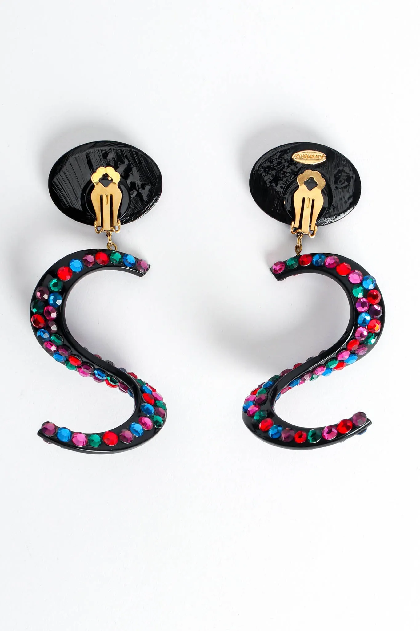 Swirl Colored Rhinestone Drop Earrings
