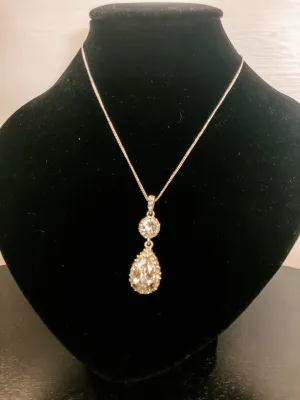 Tear Drop Crystal Necklace