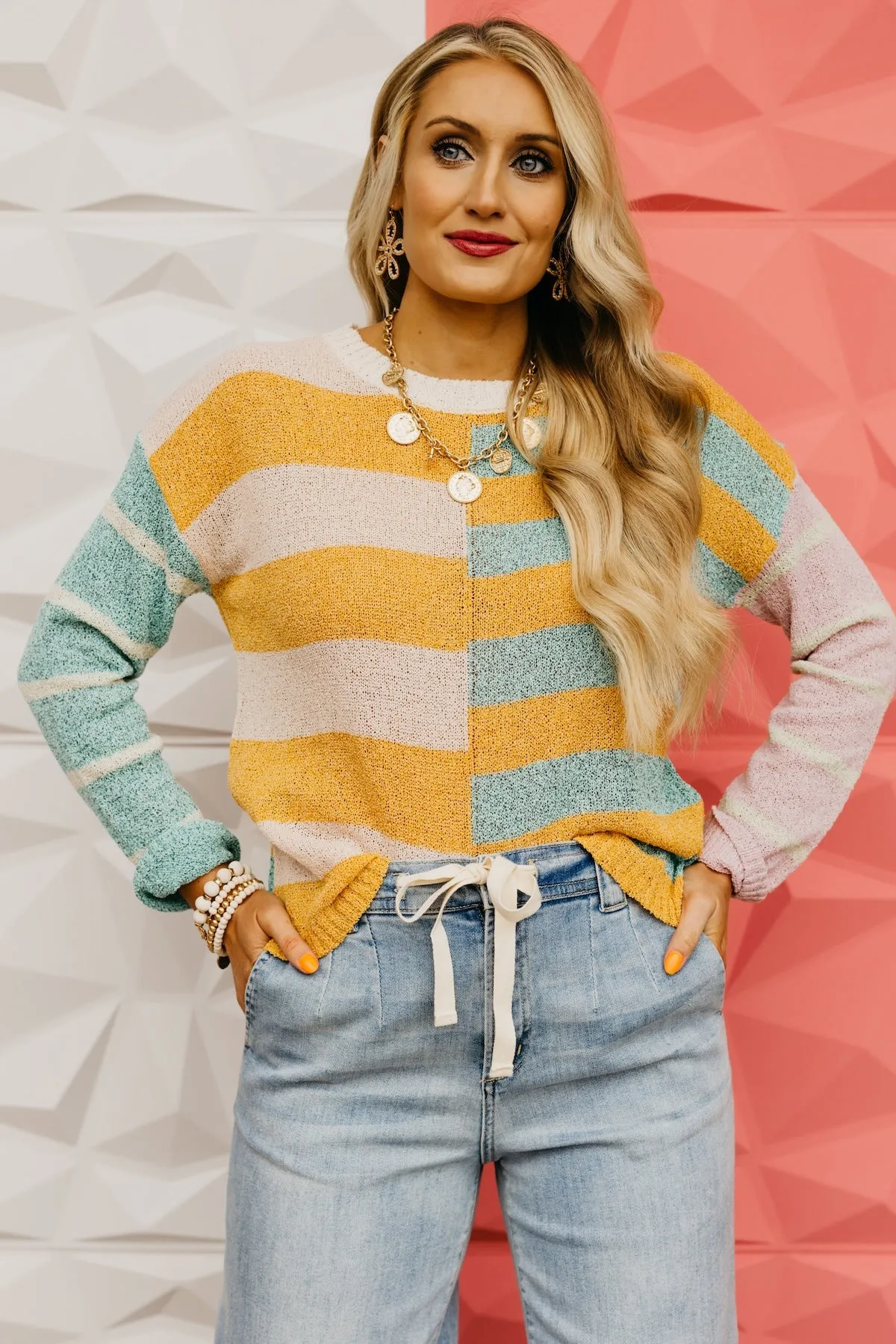 The Mariah Color Block Stripe Sweater
