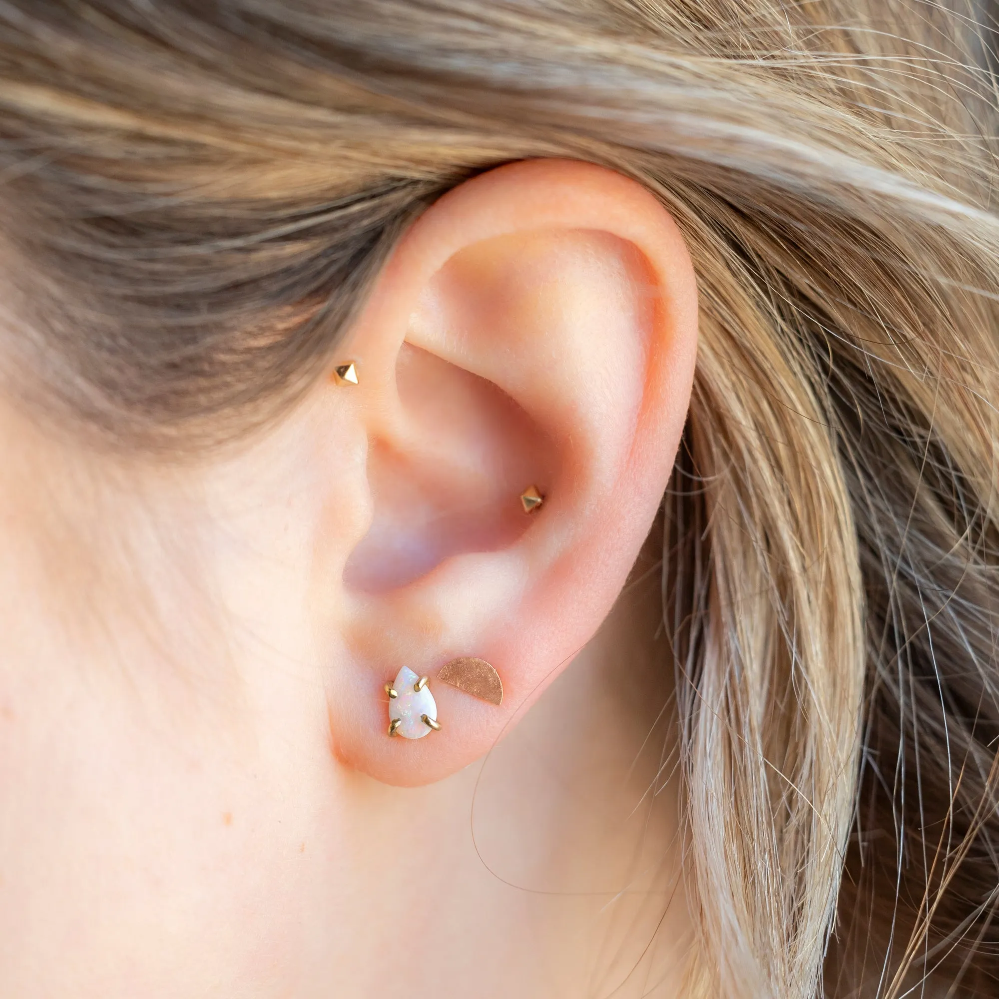 The Opal Teardrop Stud Earrings | 14K Yellow Gold