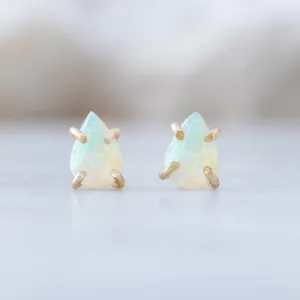 The Opal Teardrop Stud Earrings | 14K Yellow Gold