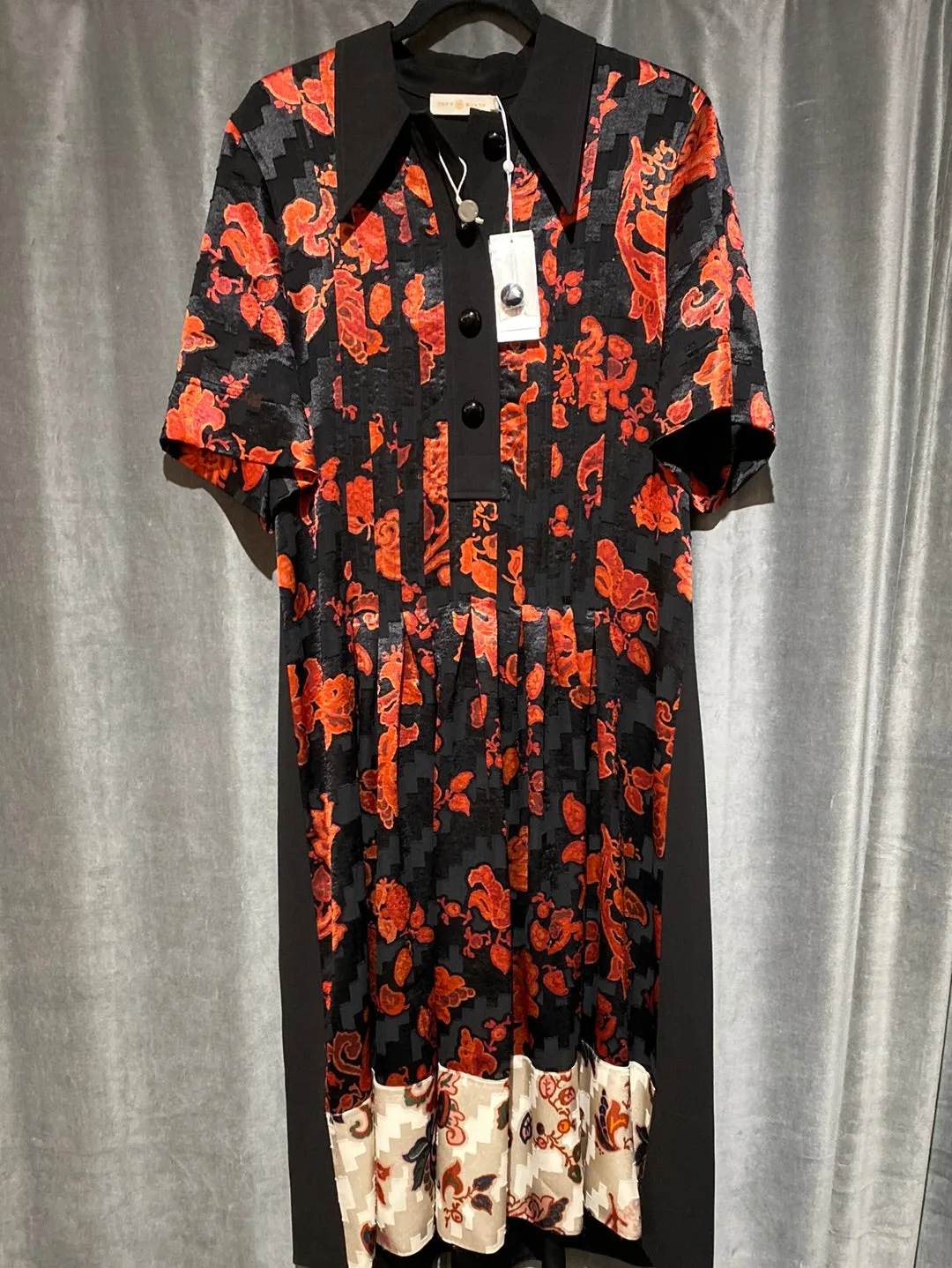 Tory Burch Color Block Pleaded Shirtdress