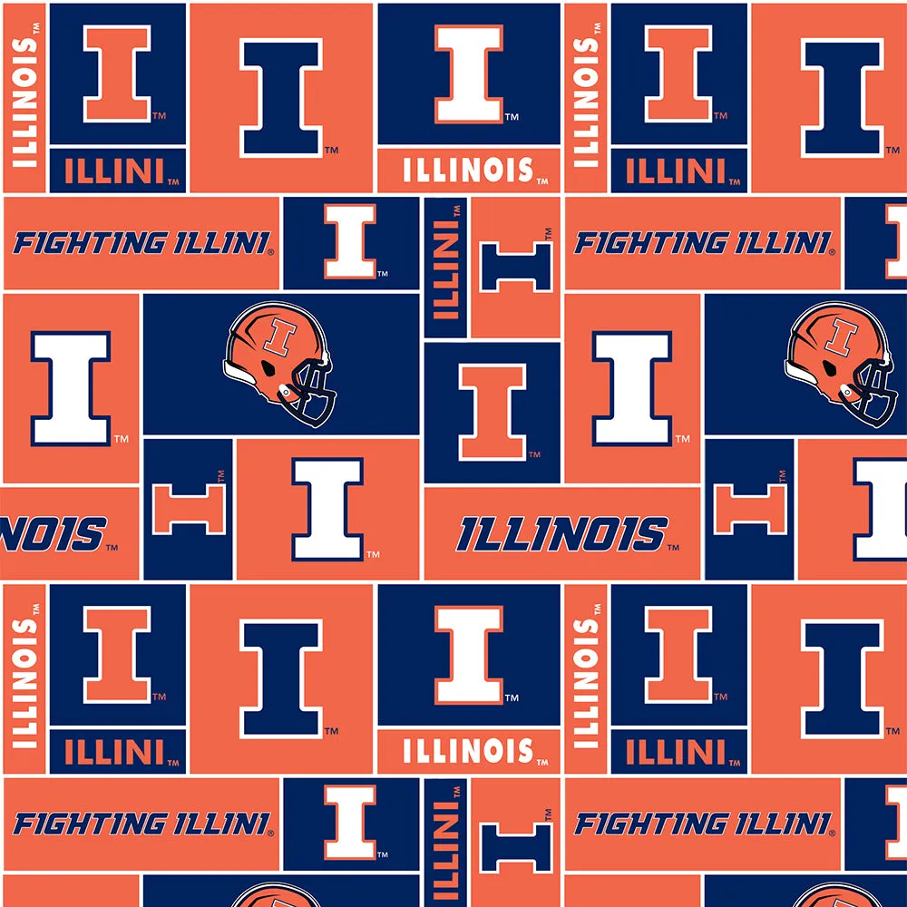 UNIVERSITY OF ILLINOIS-Geometric Fleece-100% Polyester-ILL012
