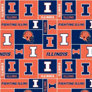 UNIVERSITY OF ILLINOIS-Geometric Fleece-100% Polyester-ILL012