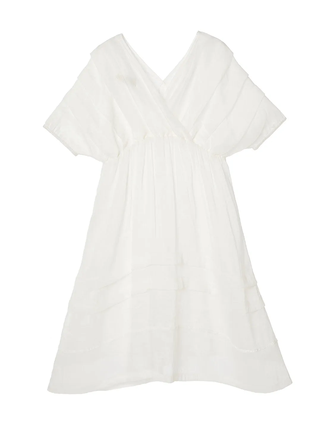 Unlogical Poem V-Neck Silk Flax Dress