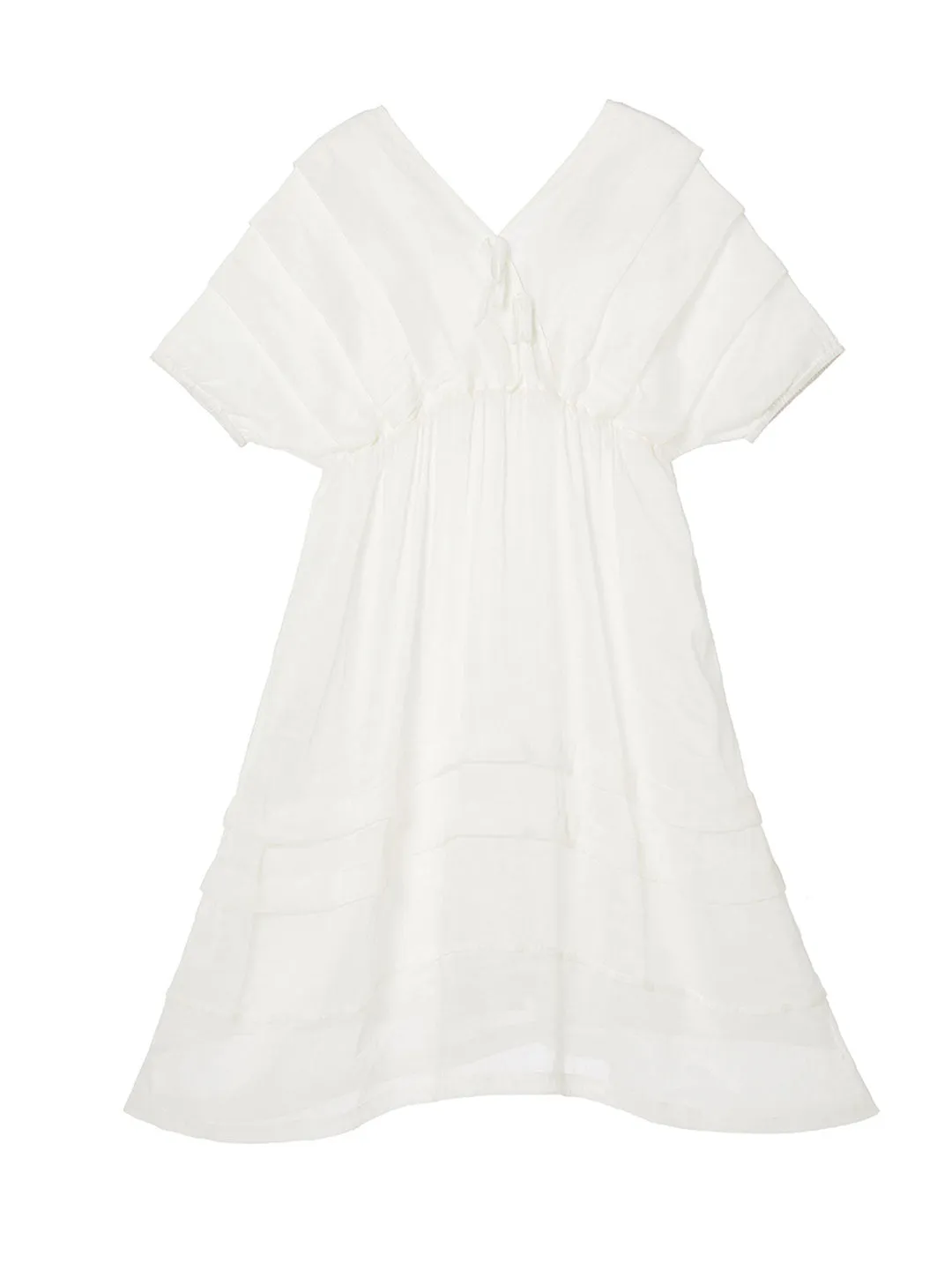 Unlogical Poem V-Neck Silk Flax Dress