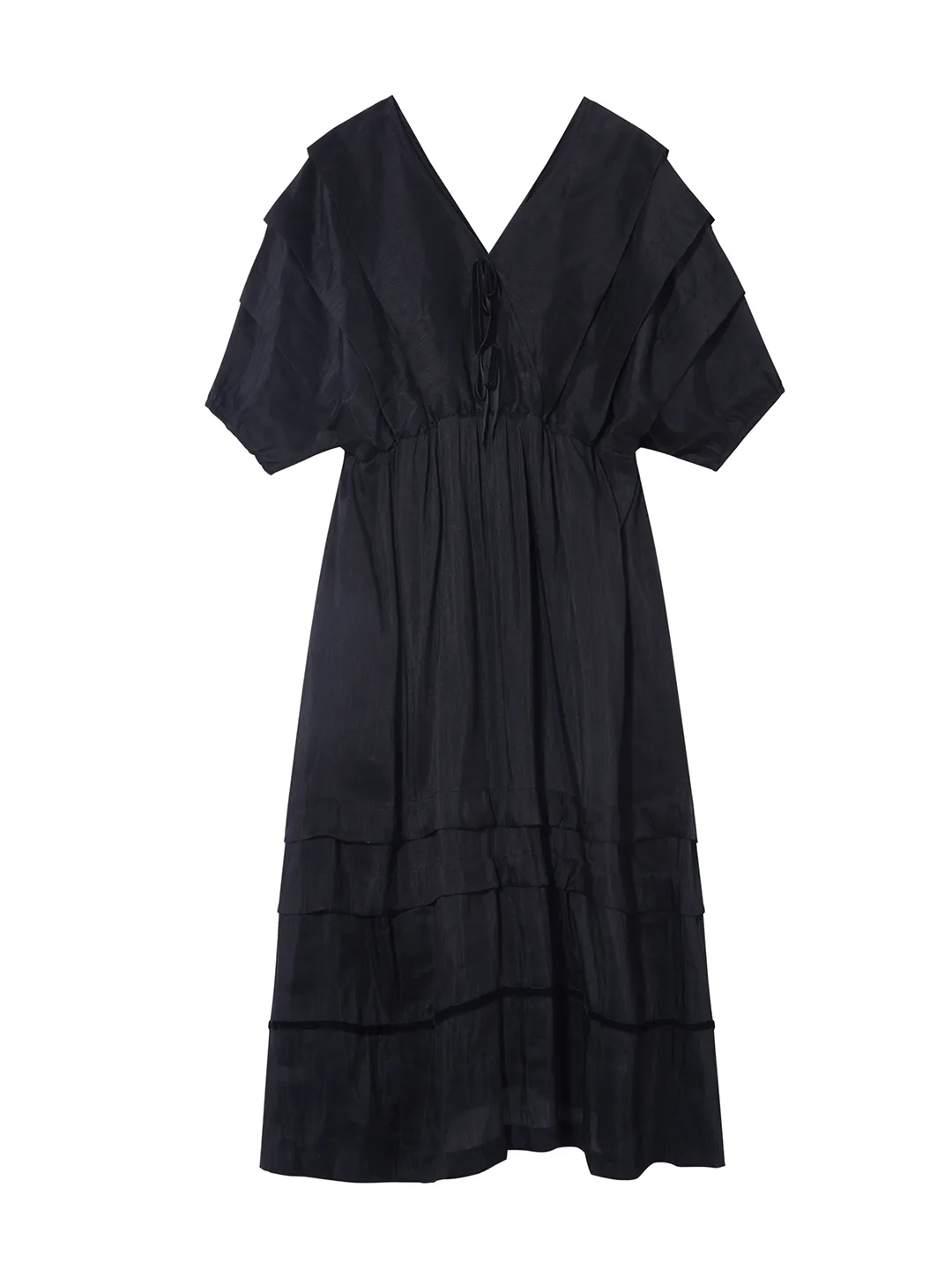 Unlogical Poem V-Neck Silk Flax Dress