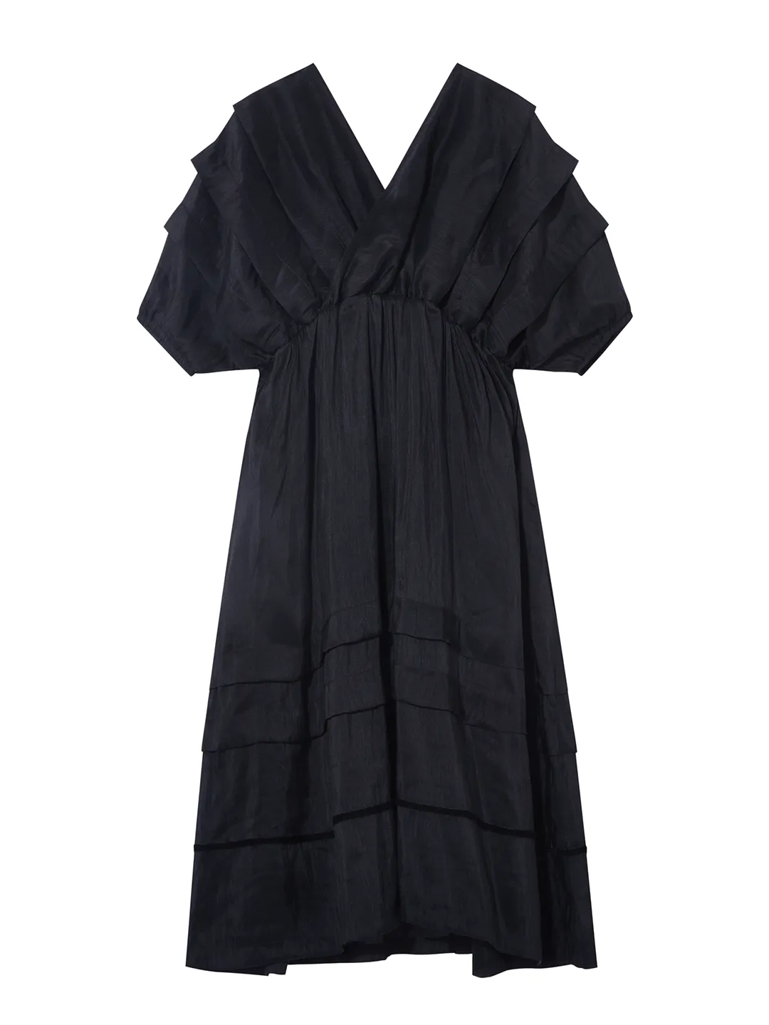 Unlogical Poem V-Neck Silk Flax Dress