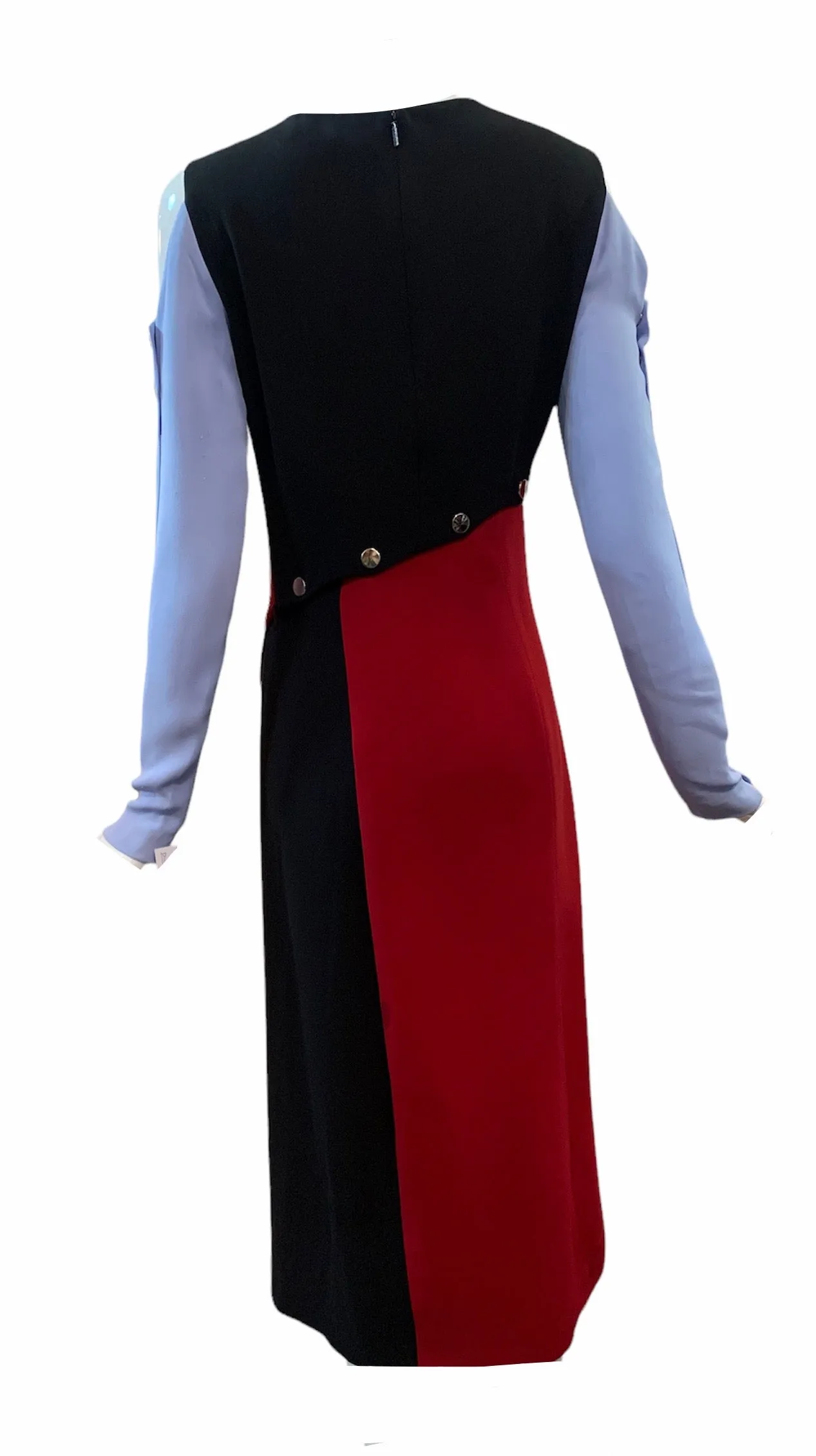 Versace 2013 Color Block Dress with Chrome Snaps, NWT