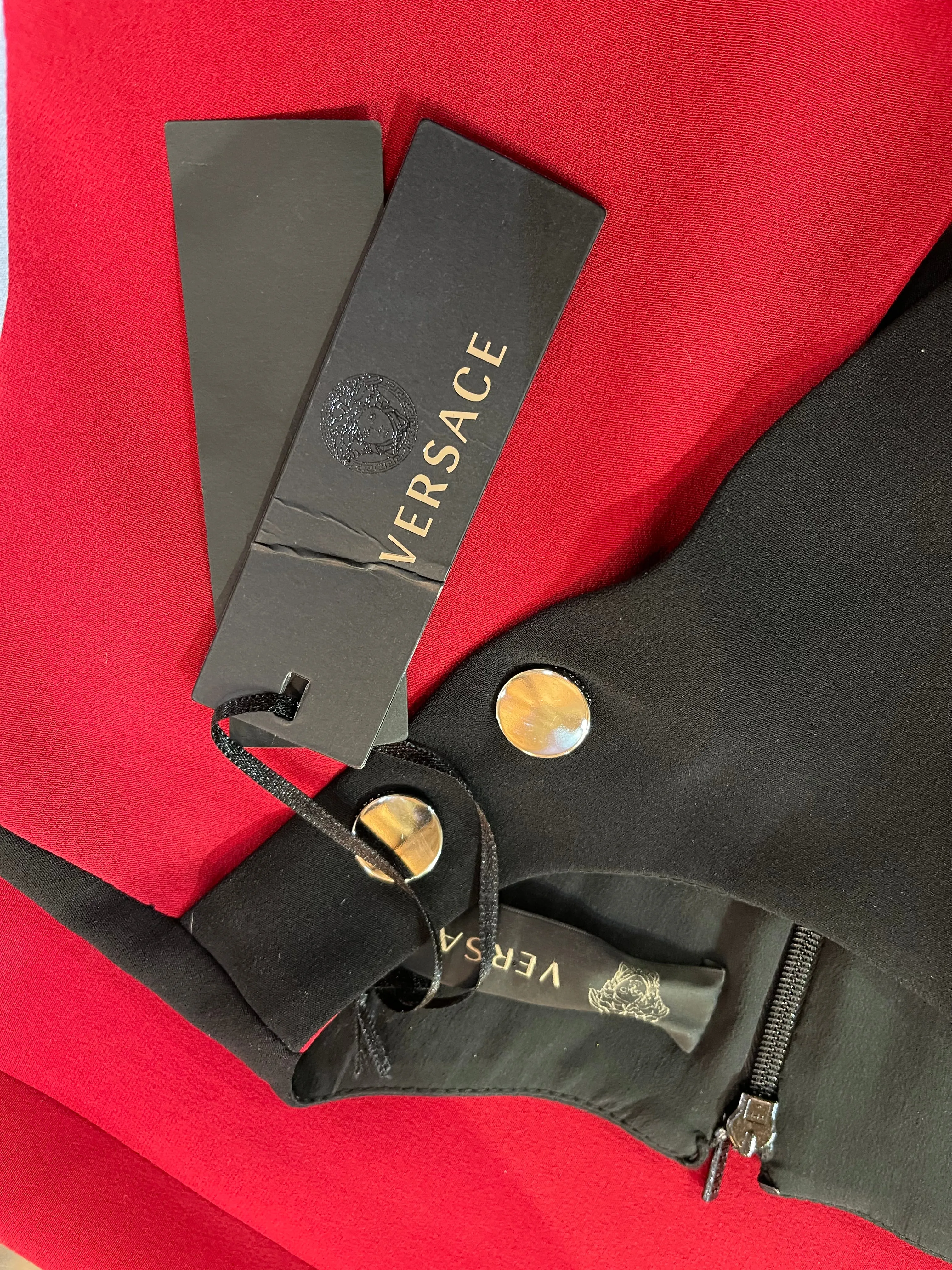 Versace 2013 Color Block Dress with Chrome Snaps, NWT