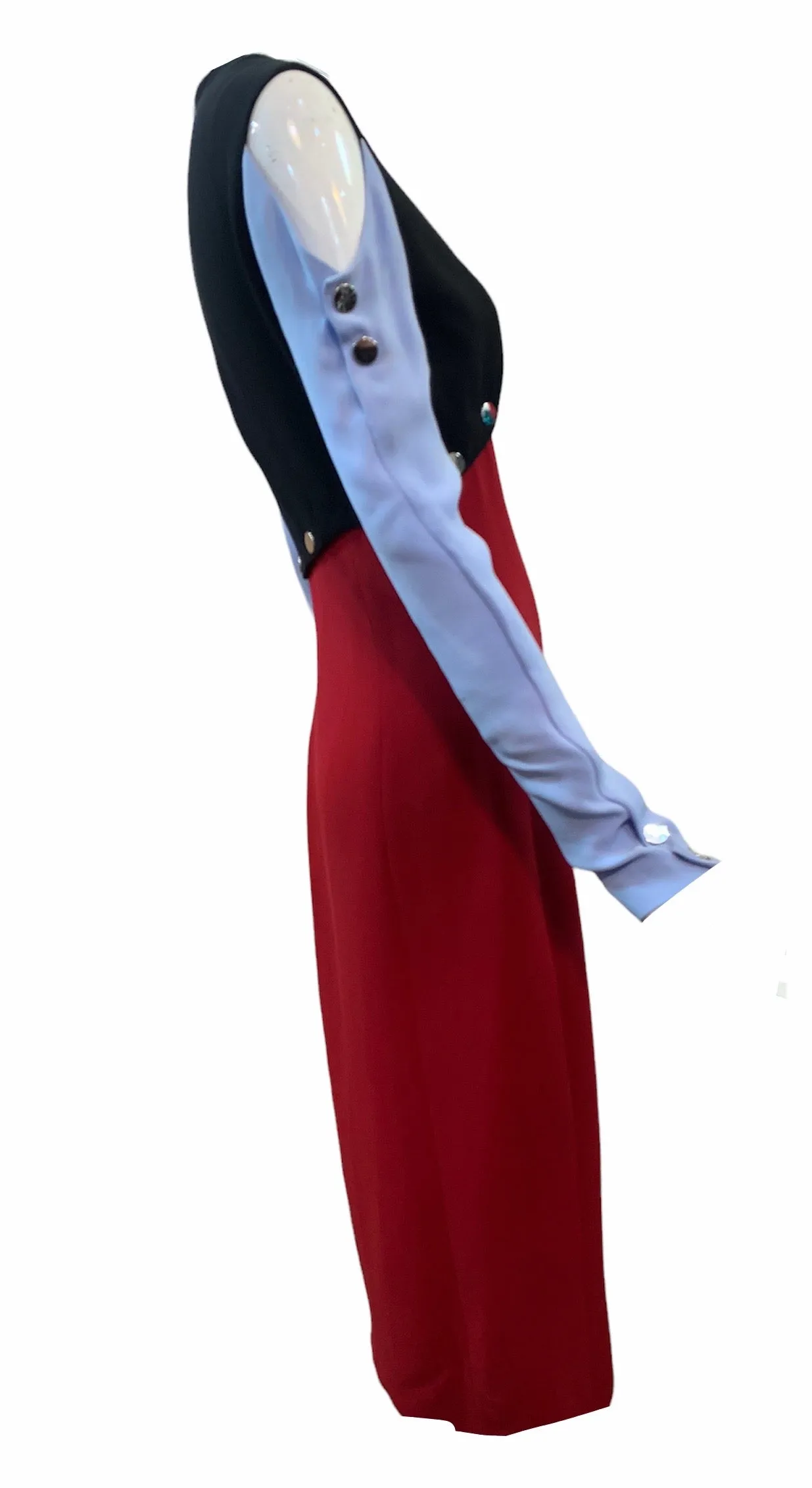 Versace 2013 Color Block Dress with Chrome Snaps, NWT