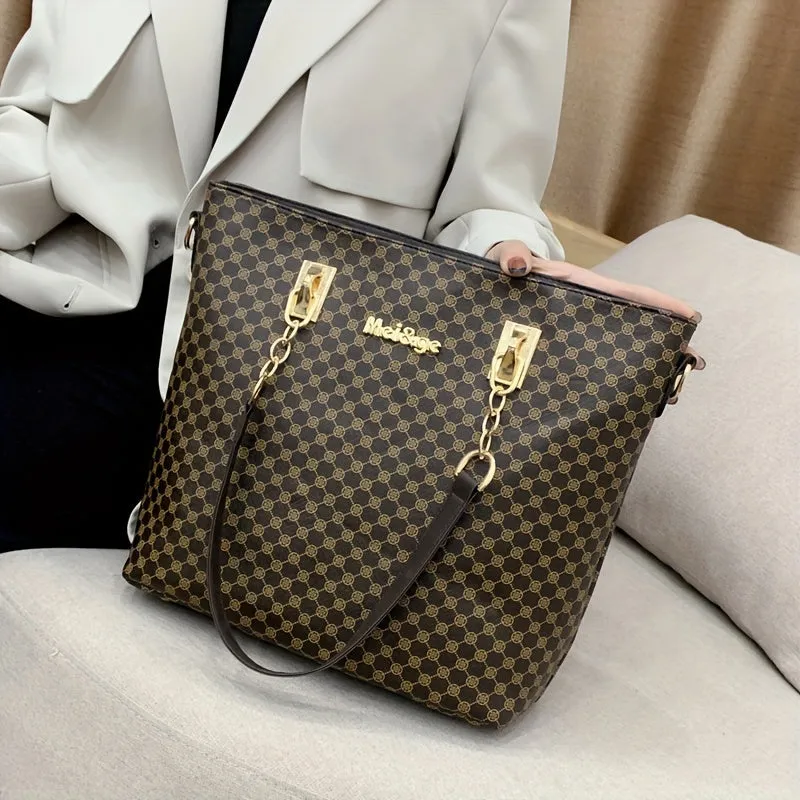 Versatile, Elegant 6-Piece PU Leather Tote/Clutch Sets
