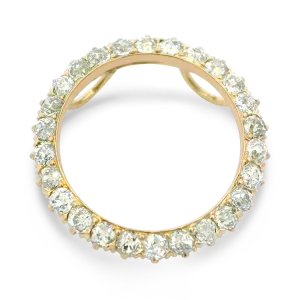 Vintage 14k Yellow Gold Diamond Circle Pendant